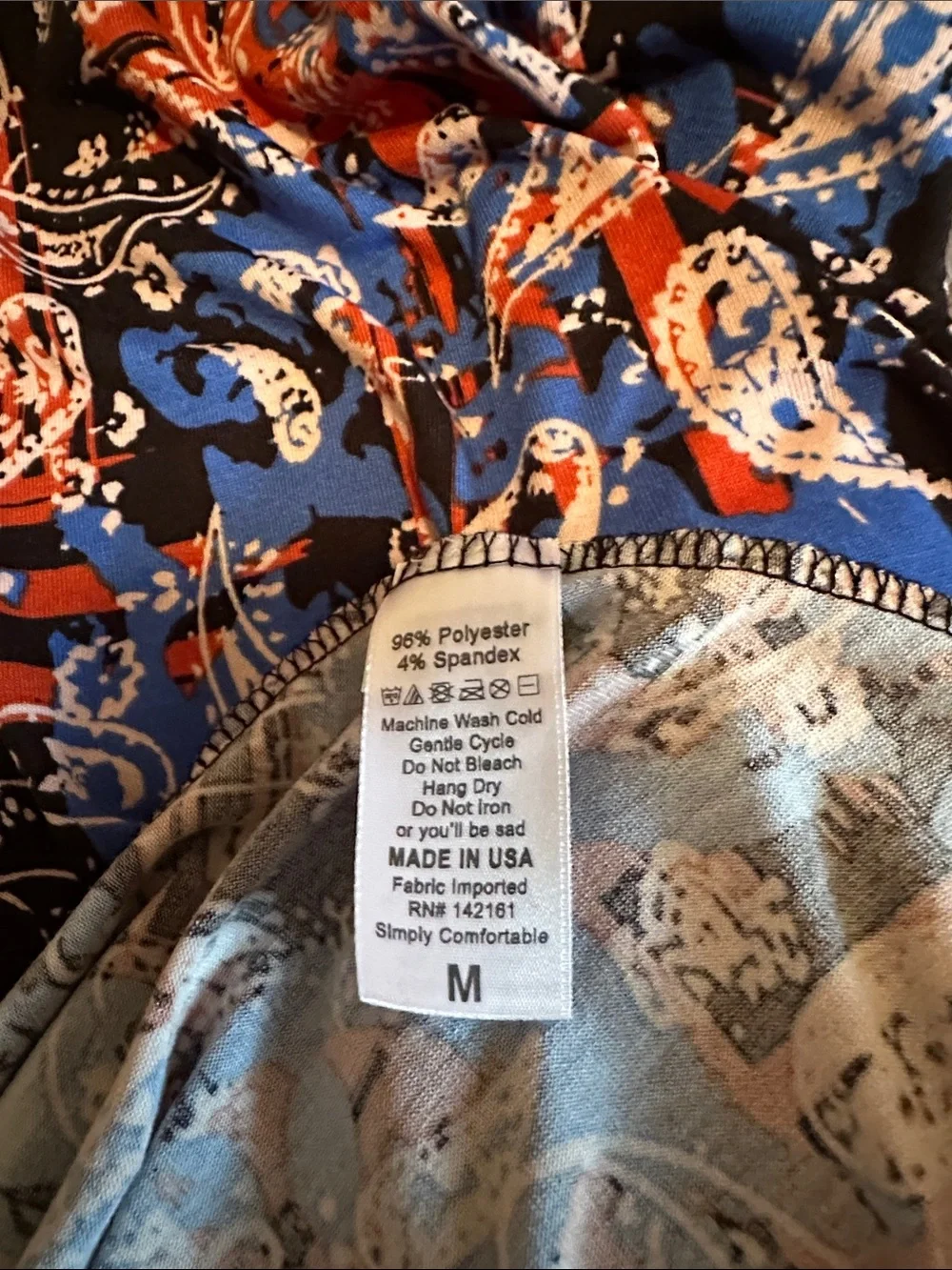 LuLaRoe Blue, Red and Black Paisley Maxi Skirt
